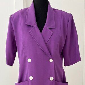V.I.Petites Vintage Double Breasted Purple Midi Dress Retro 80 S 90 S Canada
